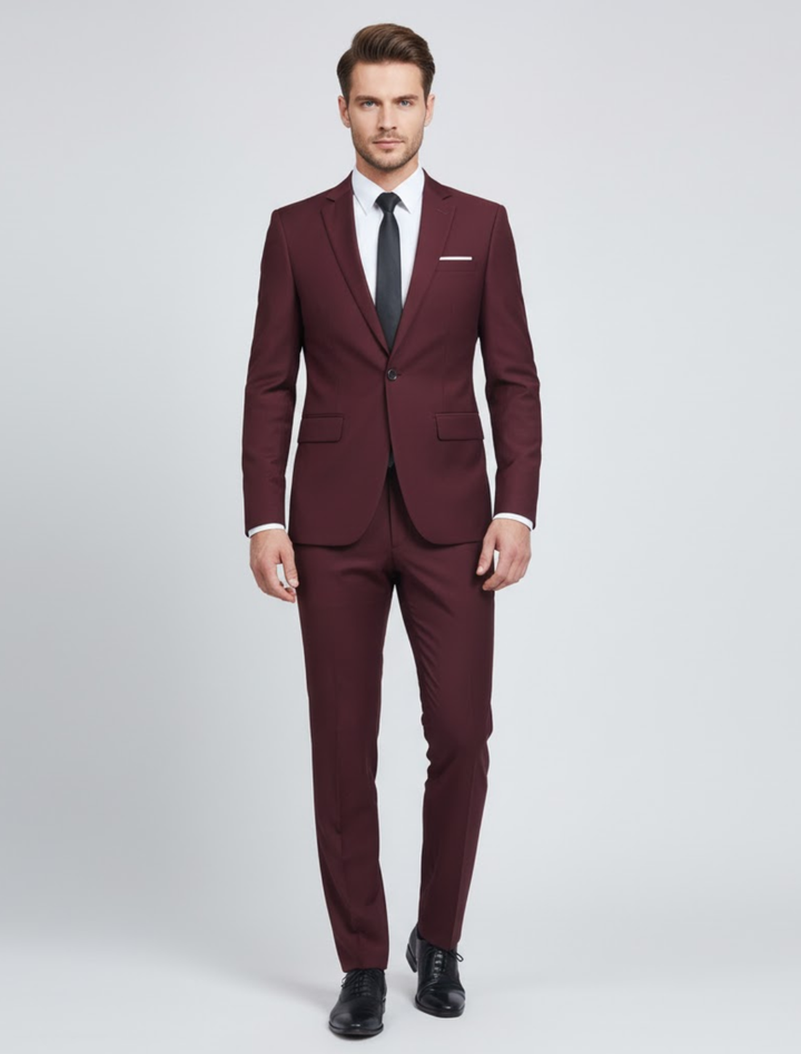 Herren Slim Fit Anzug mit Sakko und Anzughose
