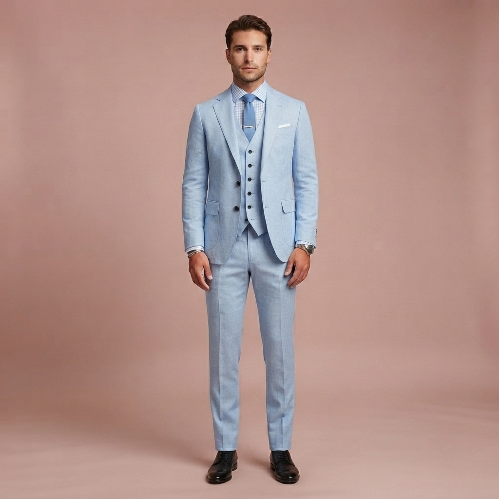 Herren 3-teiliger Anzug mit Sakko Weste und Anzughose