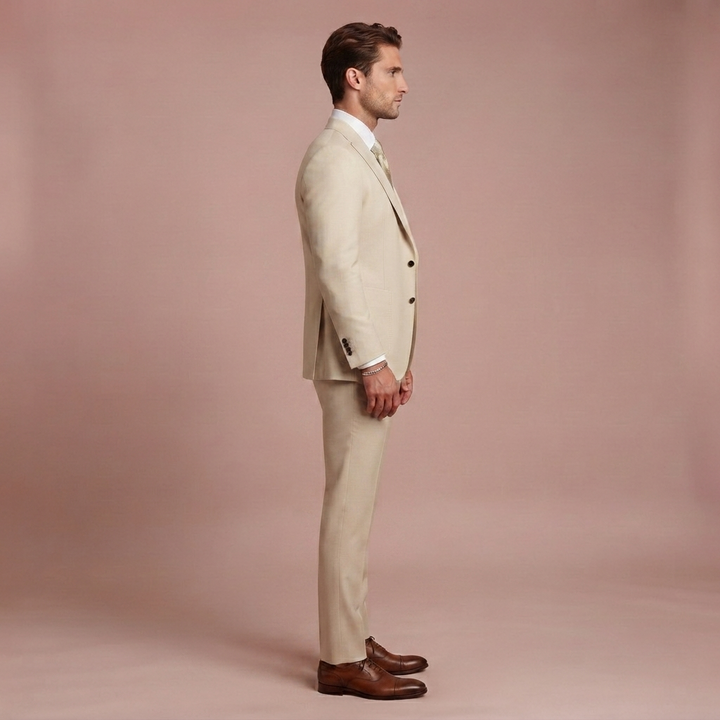 Herren 3-teiliger Slim Fit Anzug mit Sakko Weste und Anzughose