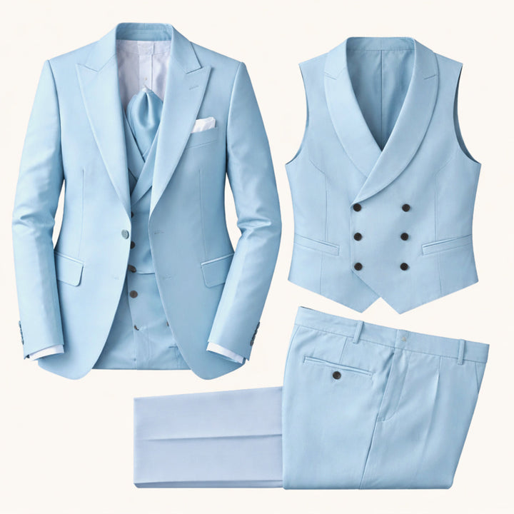 Herren 3-teiliger Slim Fit Anzug mit Sakko Weste und Anzughose