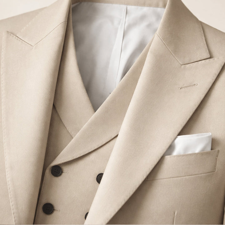 Herren 3-teiliger Slim Fit Anzug mit Sakko Weste und Anzughose